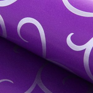 Бумага упаковочная двухсторонняя “Завитки”, цвет фиолетовый