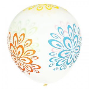 Шар латексный 10″ “Большие цветы”, прозрачный, набор 5 шт. 1460235