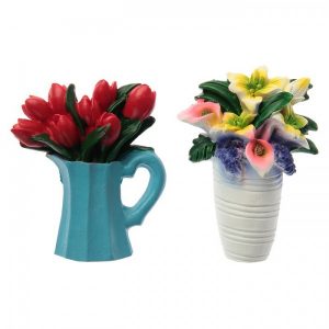 Магнит полистоун “Цветы в вазе” МИКС 7х5,3 см