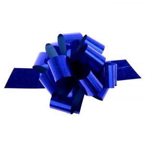Бант-шар №3 голография, цвет синий