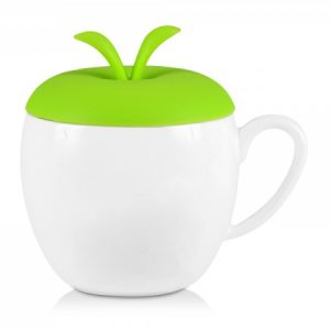 Кружка “Яблочко”, белый/зеленый