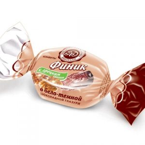 ФИНИК в бело-темной шоколадной глазури с ГРЕЦКИМ ОРЕХОМ (цена за 1 кг)