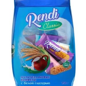 Мультизлаковые конфеты Rendi Classic с белой глазурью 150г