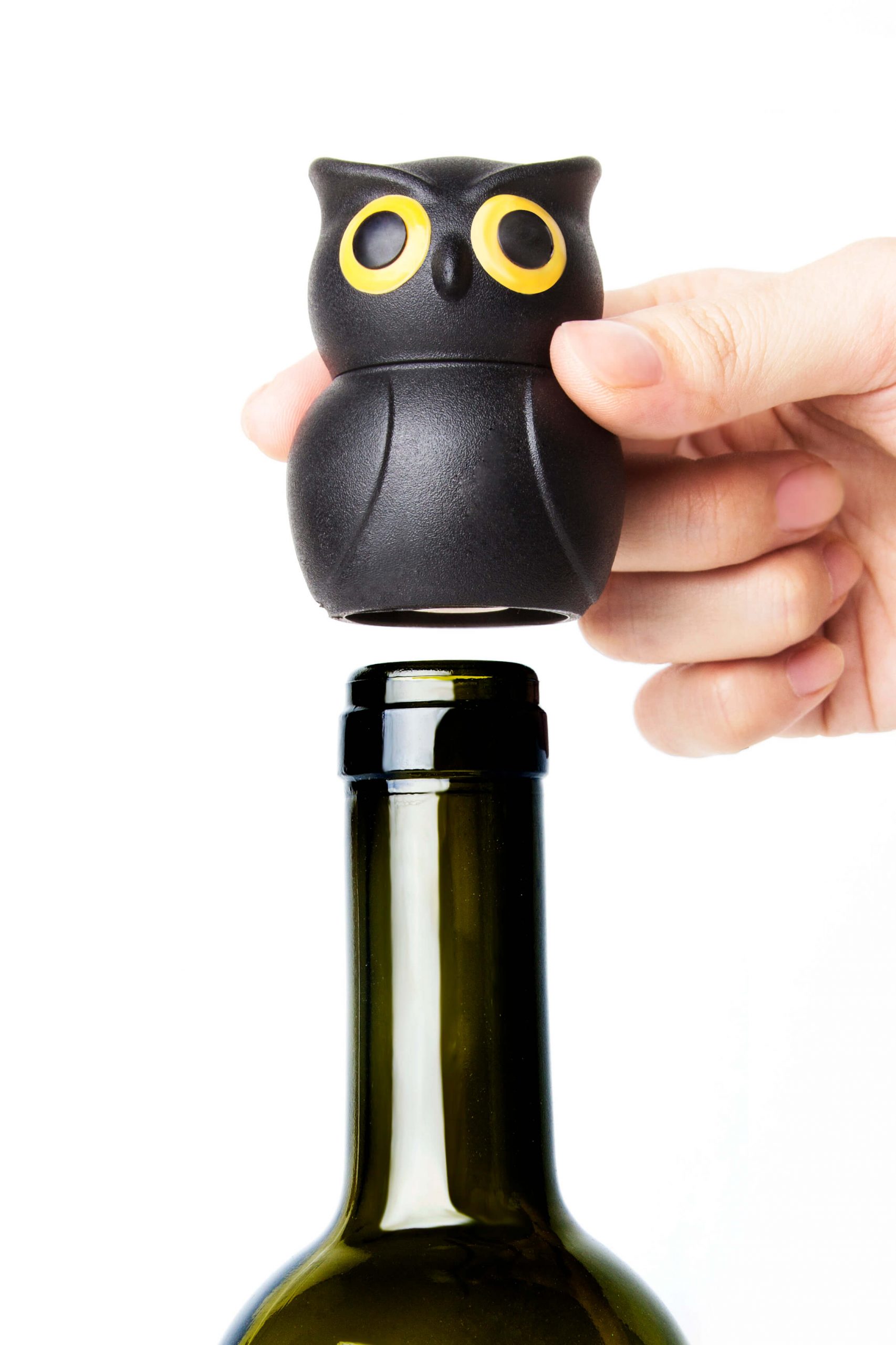 QL10219-BK Owl Wine Stopper3