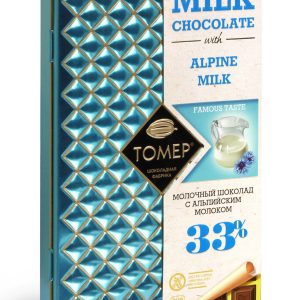 Шоколад  молочный 33% с альпийским молоком  90 г ж/б