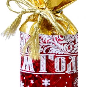 МЕШОЧЕК ПОД БУТЫЛКУ "ОТ ДЕДА МОРОЗА" с 3Д эффектом красный 800 г (28)