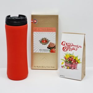“Презент” подарочный набор: термокружка, шоколад и чай